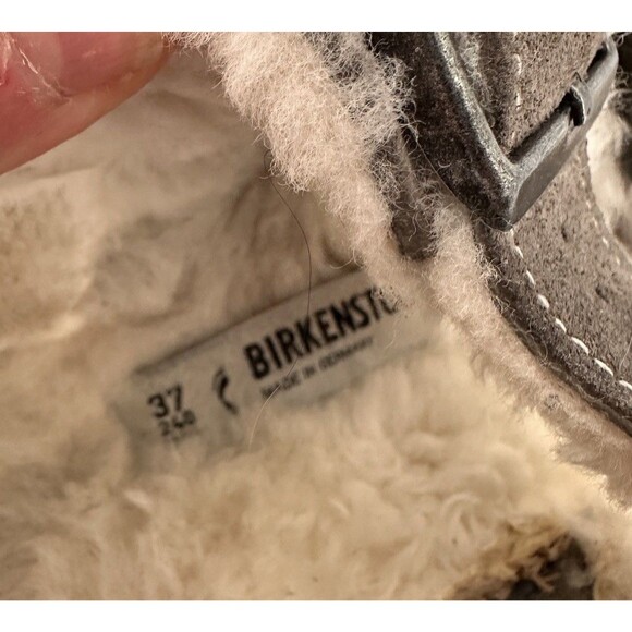 Birkenstock Shearling Sandals 39 Suede Leather Stone